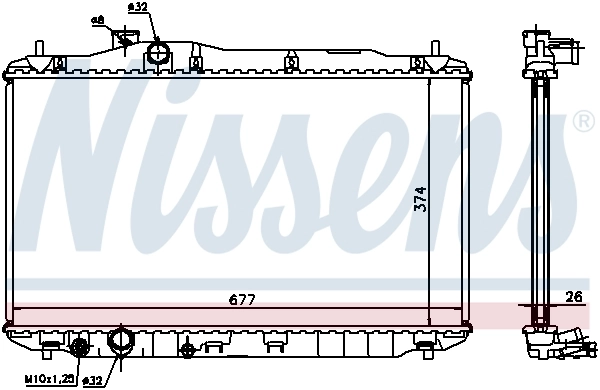 Radiador de água Nissens 68134A