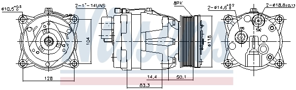 Compresor de aire acondicionado 89048 Nissens