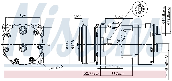 Compresor de aire acondicionado 89123 Nissens