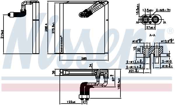 92375 Nissens Evaporador, aire acondicionado