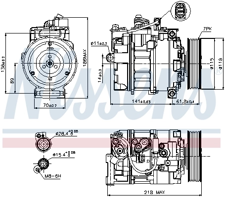 Compresor de aire acondicionado 89210 Nissens
