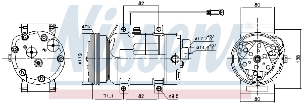 Compresor de aire acondicionado 89029 Nissens