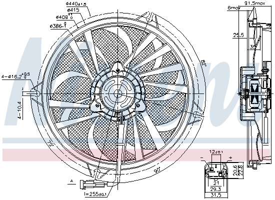 Ventilador de refrigeración del motor Nissens 85674