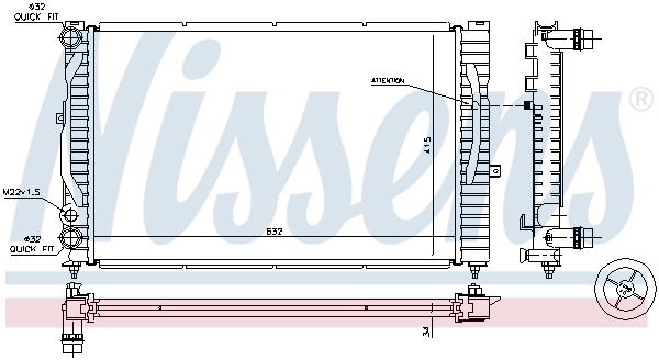Radiador de água Nissens 60299