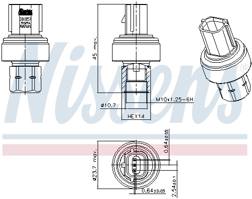 Sensor AC Nissens 301057