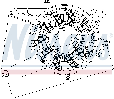 Difusor del radiador del aire acondicionado con ventilador y motor Nissens 85370
