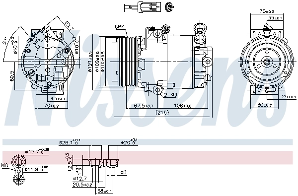 Compresor de aire acondicionado 89042 Nissens