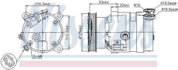 Compresor de aire acondicionado 89106 Nissens