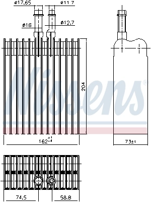 Evaporador trasero de aire acondicionado 92378 Nissens