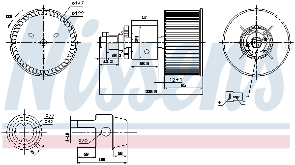 Ventilador de habitáculo para Audi 100 C3 44, 44Q