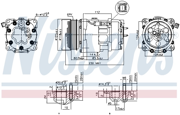 Compresor de aire acondicionado 89032 Nissens