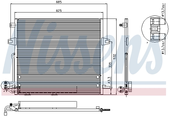 940066 Nissens Radiador de aire acondicionado