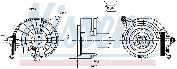 Motor del ventilador trasero del calefactor 87500 Nissens