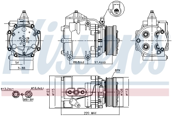 Compresor de aire acondicionado 89248 Nissens