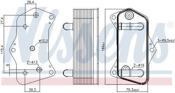Radiador de refrigeración de la transmisión 91160 Nissens