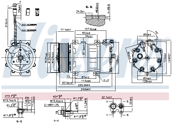Compresor de aire acondicionado 890022 Nissens