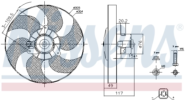 Ventilador de refrigeración del motor Nissens 85658