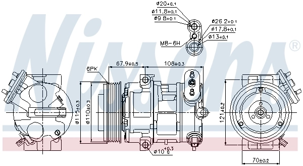 Compresor de aire acondicionado 89126 Nissens