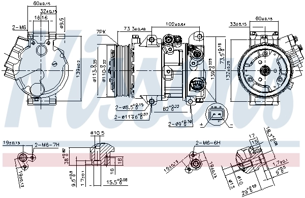 Compresor de aire acondicionado 890144 Nissens