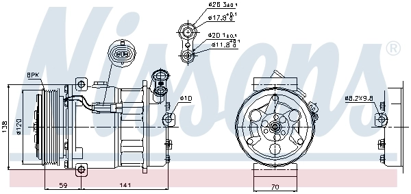 Compresor de aire acondicionado 89124 Nissens