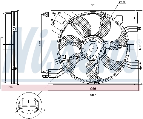 Ventilador de refrigeración del motor Nissens 85948