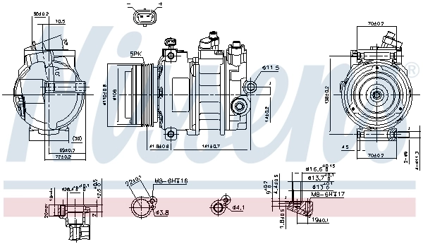 Compresor de aire acondicionado 89031 Nissens