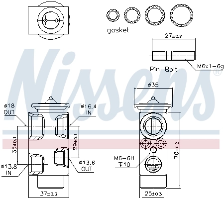 Válvula TRV, aire acondicionado  Nissens 999222