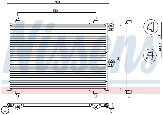 94870 Nissens Radiador de aire acondicionado