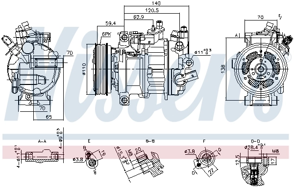 Compresor ac Nissens 890944 precio, desde 287,30 EUR