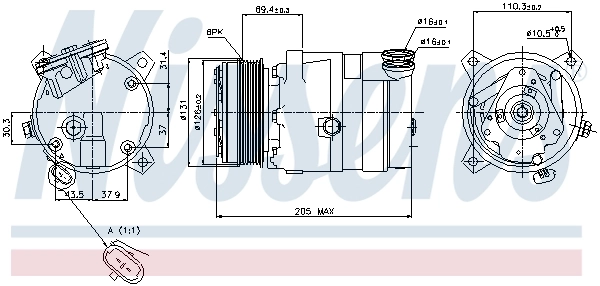 Compresor de aire acondicionado 89062 Nissens
