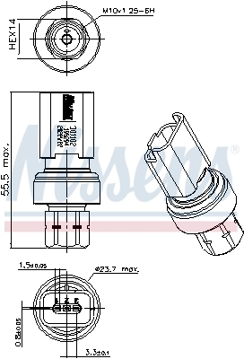 Sensor de presion de aire acondicionado 301102 Nissens