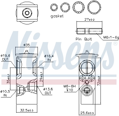 Válvula TRV, aire acondicionado  Nissens 999238