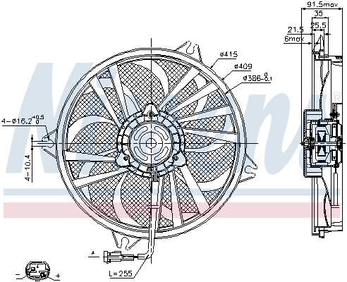 Ventilador de refrigeración del motor Nissens 85605