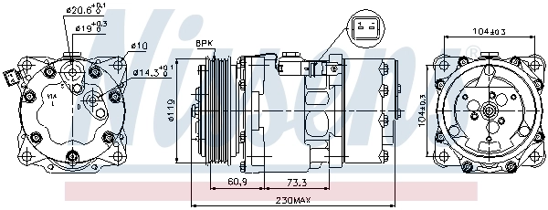 Compresor de ac Nissens 89195