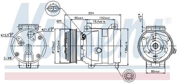 Compresor de aire acondicionado 89281 Nissens