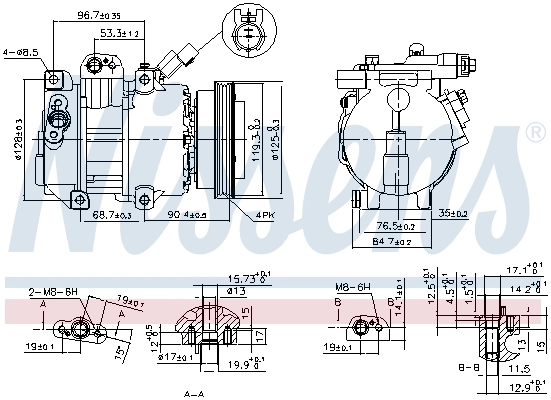 Compresor de ac Nissens 890376
