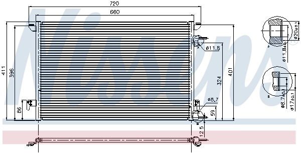 94598 Nissens Radiador de aire acondicionado