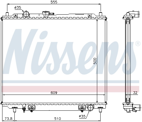 Radiador 62853 Nissens