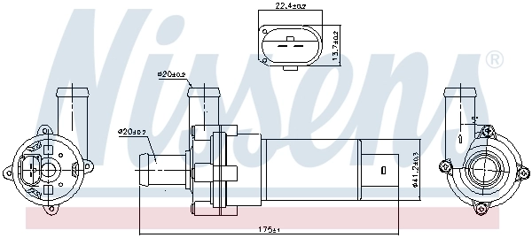 Bomba de agua eléctrica auxiliar Nissens 831053