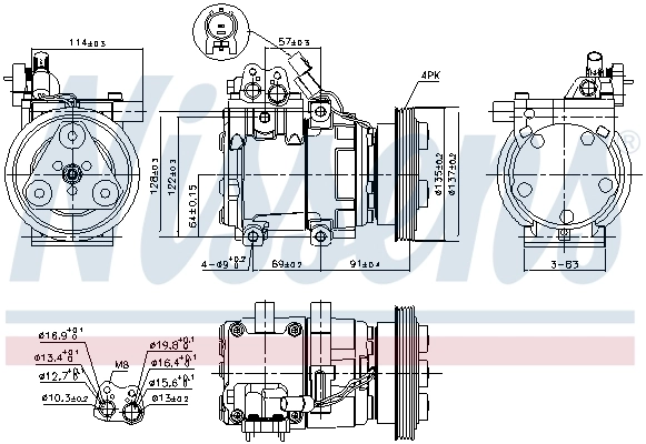 Compresor de aire acondicionado 89274 Nissens