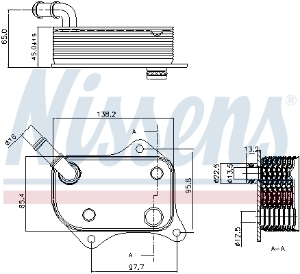 Radiador de aceite debajo del filtro Nissens 90711
