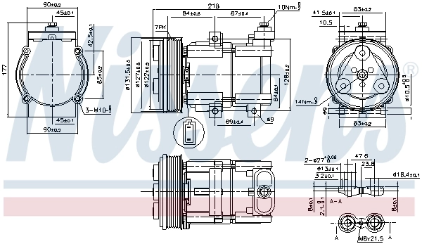 Compresor de aire acondicionado 890081 Nissens