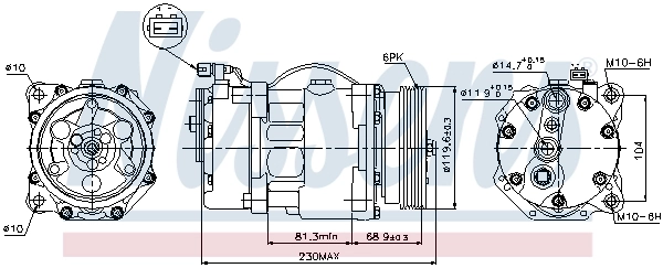 Compresor de aire acondicionado 89040 Nissens