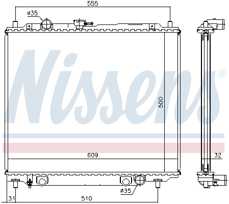 Radiador 62801 Nissens