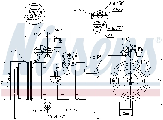 Compresor de aire acondicionado 89607 Nissens