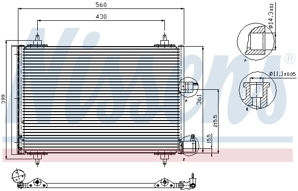 94542 Nissens Radiador de aire acondicionado