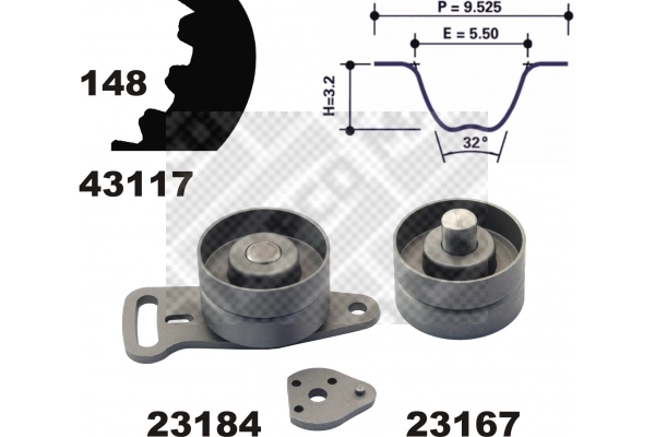 Kit correa de distribución para Renault 21  B48