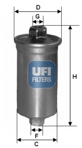 Filtro de combustible para Audi 80 82
