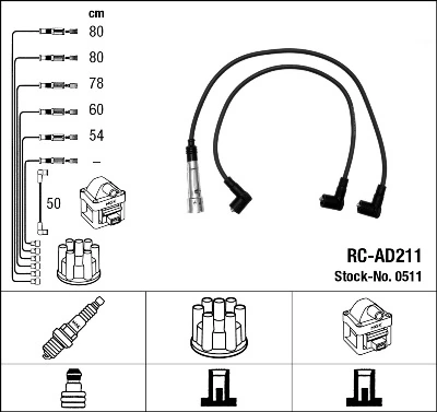 Comprar Cables de bujías Volkswagen Transporter T4 70B, 70C, 7DB, 7DK, 70J, 70K, 7DC, 7DJ