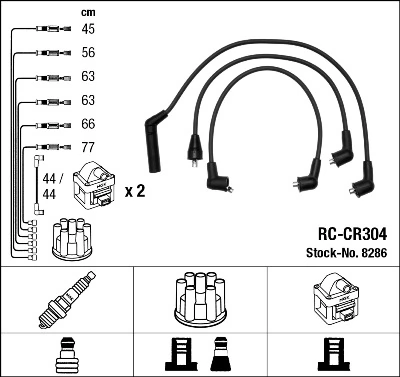 8286 NGK Cables de alta tensión, juego
